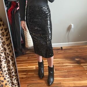 Michael Kors NWT Black Sequin Skirt